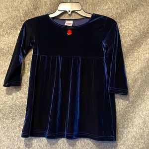 Navy velvet dress, child size 4T